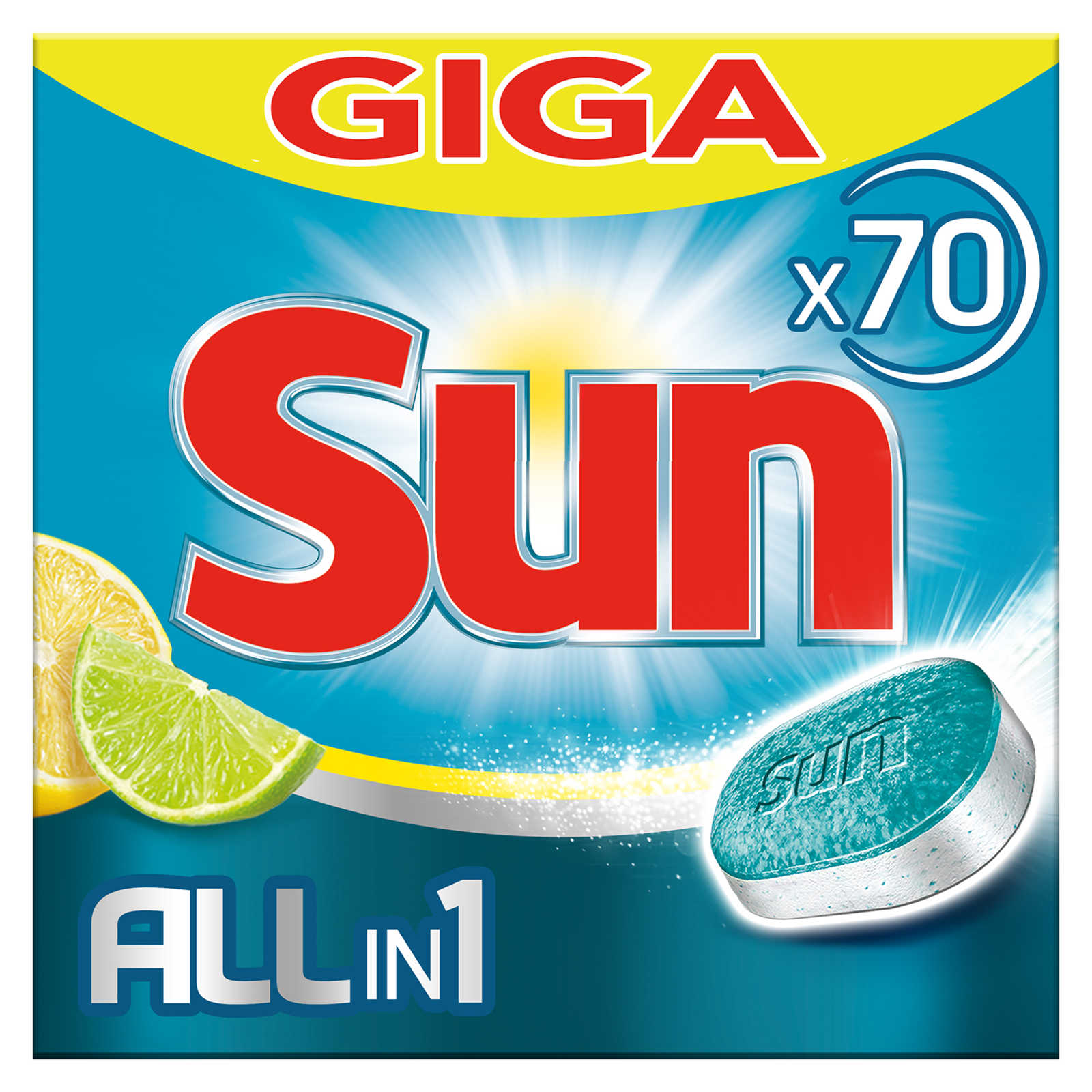 Sun | Tablettes lave-vaisselle | Citron | 70 Tabs | 70 pc | Delhaize