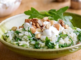 Risotto met rucola, noten en mascarpone