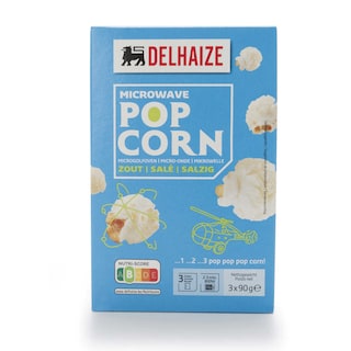 Delhaize | Popcorn | Zout | Microwave 3 x 90 gr