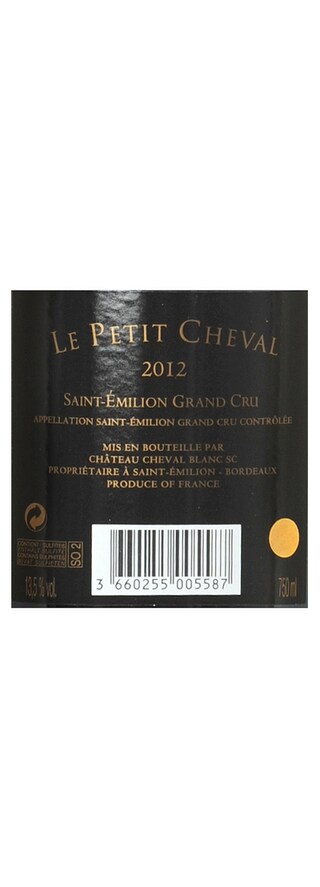 FR BORDEAUX SAINT EMILION GC | Petit Cheval 2012 