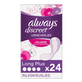 Always | Discreet | Inlegkruisjes | Urineverlies | Long | 2+1 