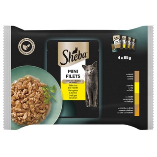 Sheba | Mini Filets | Aliment chat | Sauce | Volaille 4 x 85 gr