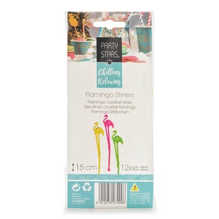 Party Stars | Sticks Coktail Flamingo | x12 