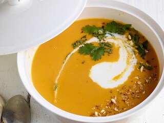 Soupe de carottes au gingembre et au lait de coco