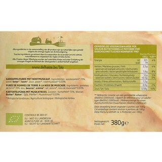 Delhaize | Bio | Purée de pommes de terre | Noix muscade | Bio 