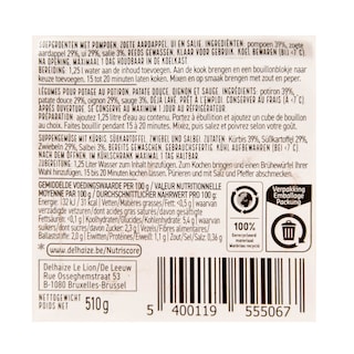 Delhaize | pompoen | zoete | aard | soep 