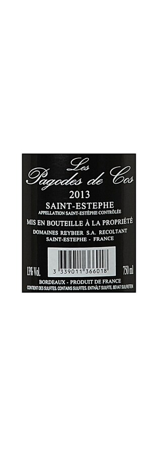 FR BORDEAUX SAINT ESTEPHE | Les Pagodes de Cos 2013 