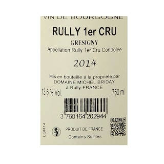 France - Frankrijk | Bourgogne - Côte Chalonnaise | Rully 1er Cru Gresigny 2014 Wit 