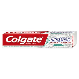 Colgate | Dentifrice | Max white | Cristaux & blancheur | Menthe cristal 