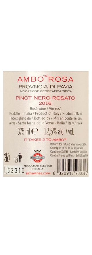Italie - Italië | Pavia IGT | Ambo Rosa Pinot Noir Rosé 