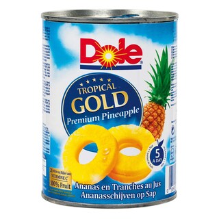 DOLE | TROPICAL GOLD | Ananas | Schijven | Sap | Blik 