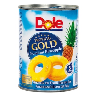 DOLE | TROPICAL GOLD | Ananas | Schijven | Sap | Blik 
