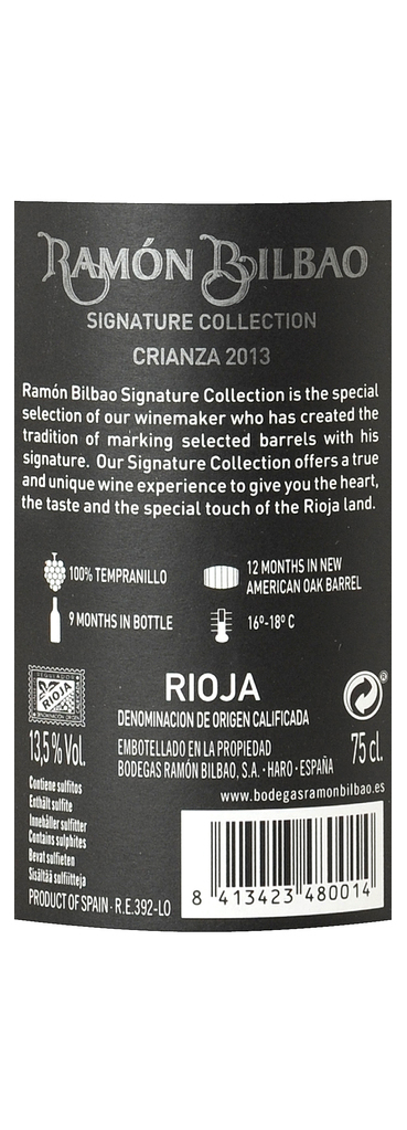 Espagne - Spanje | Rioja | Ramon Bilbao Crianza 13 Rouge 