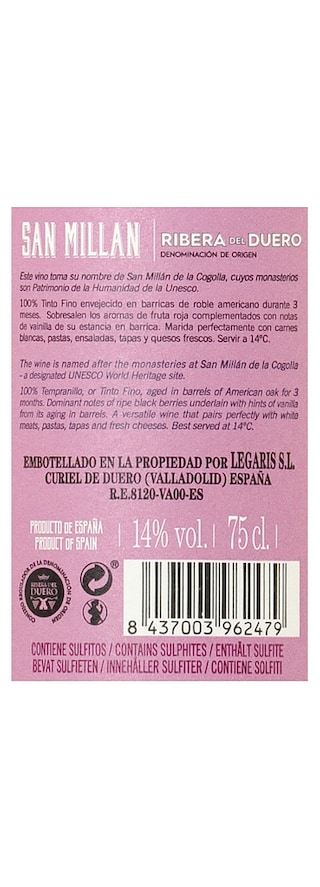 Espagne - Spanje | Ribera Del Duero | San Millan Fino Tinto 16 