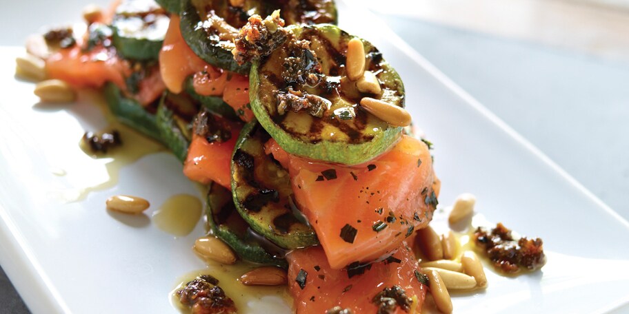 Lasagne van zalm en courgettes