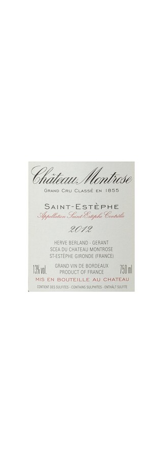 FR BORDEAUX SAINT ESTEPHE | Château Montrose 2012 