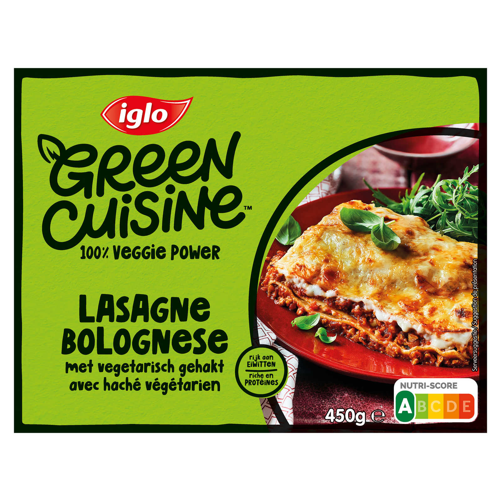 Iglo | Green Cuisine | Lasagne Bolognese | Met Vegetarisch Gehakt | 450 gr  | Delhaize