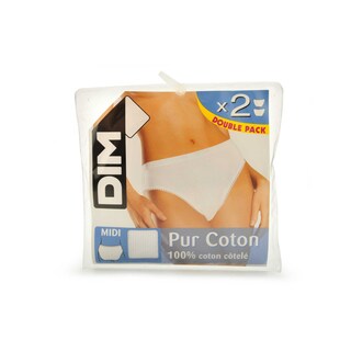 Dim | Paris | Slip Midi | Pur Coton | blanc | 40/42 