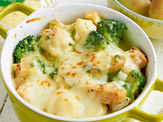 Vegetarisch stoofpotje met broccoli, bloemkool en mozzarella
