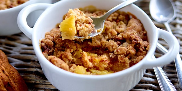 Crumble met ananas en speculaas