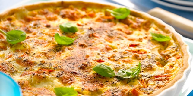 Quiche met tomaten en mozzarella