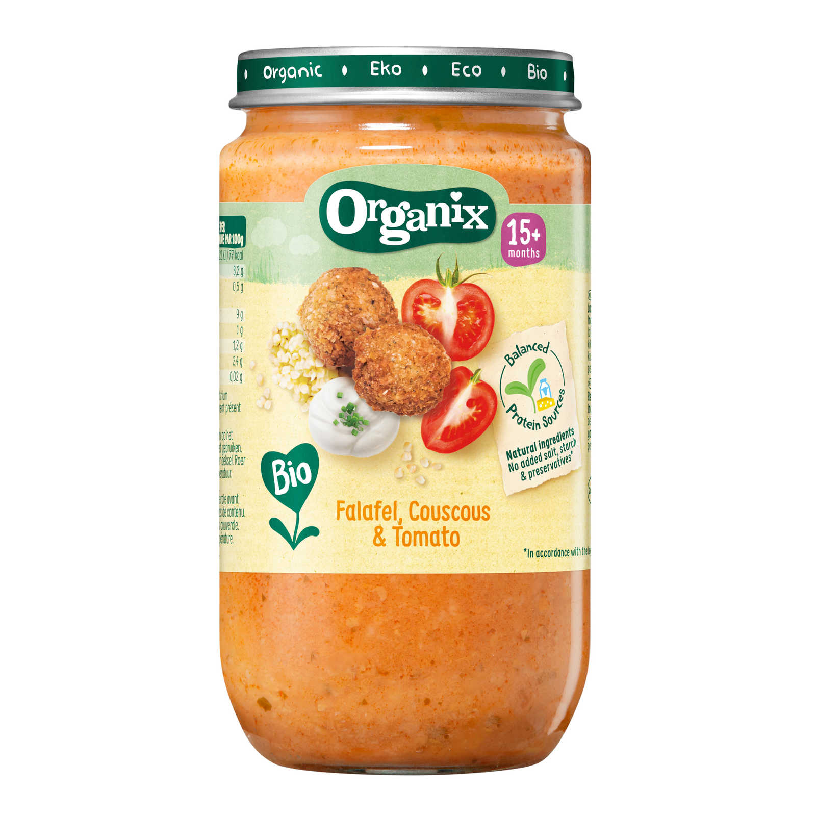 Organix Maaltijd Falafel Couscous Tomaat 15M Bio 235 gr Delhaize
