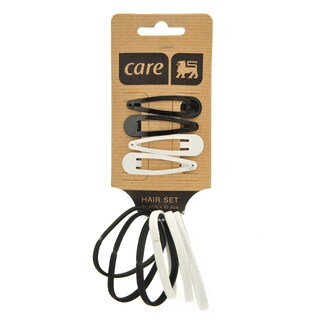 Delhaize | Care | Elastiek+click clacs 5cm | Black+white 