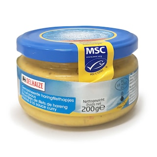 Delhaize | Bouchées de hareng | Mariné | Sauce curry 