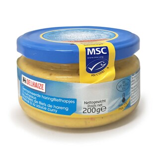 Delhaize | Bouchées de hareng | Mariné | Sauce curry 