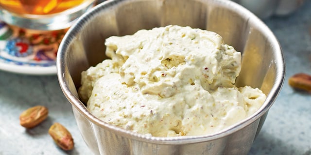 Glace au yaourt et aux pistaches