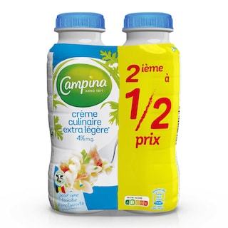 Campina | Crème fraîche | 4% M.G. | 2ème 1/2 prix 