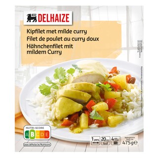 Delhaize | Ragoût de poulet | Curry doux-Riz basmati 