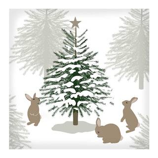 Happy Paper | 20 Servetten | Tree Rabbit Stone | 25x25cm 