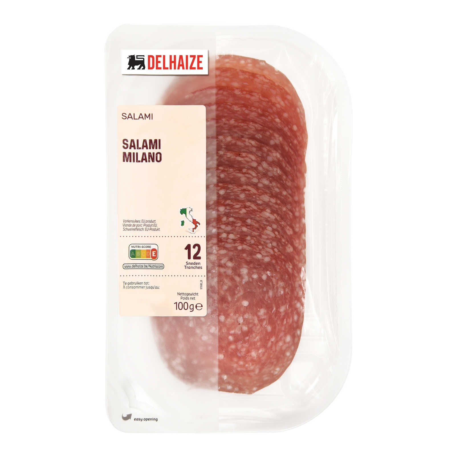 Delhaize Salame milano 100 gr Delhaize