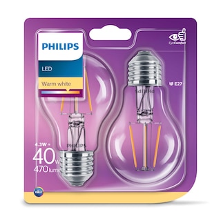 Philips | Lampe LED | 40W A60 E27 | WW CL 2BC/6 