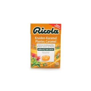 Ricola | Pastilles aux plantes | Caramel | Sans sucre 