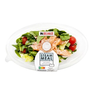 Delhaize | Repas à la vapeur saumon et sauce à la crème 