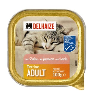Delhaize | Aliment chat | Terrine | Adult | Saumon 