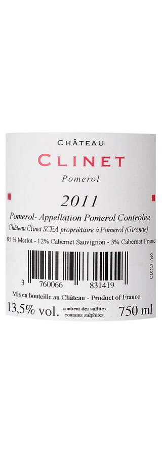 BORDEAUX POMEROL | CHATEAU CLINET 2011 