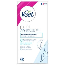 Veet Bandes cire froide | Peaux sensibles