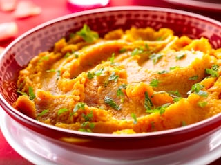 Zoete aardappelpuree met komijn