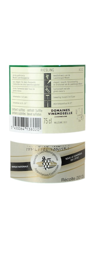 Luxembourg - Luxemburg | Moselle | Riesling Marque Nationale Blanc 