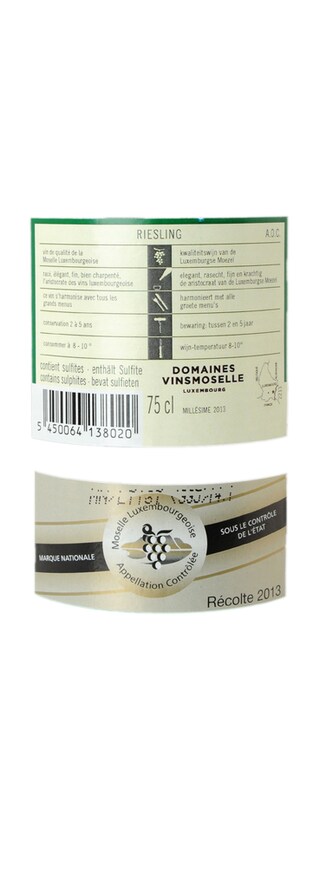 Luxembourg - Luxemburg | Moselle | Riesling Marque Nationale Blanc 