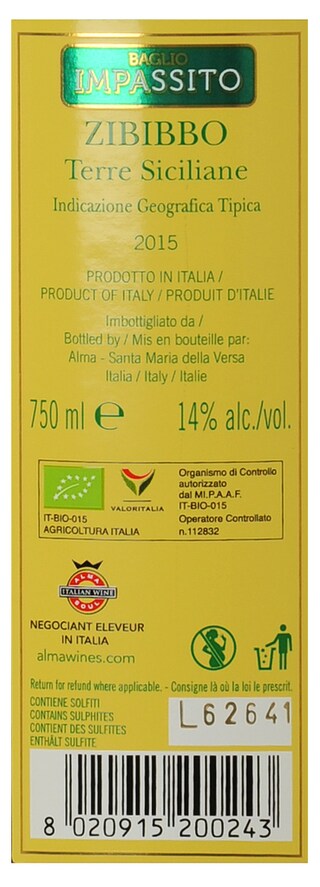Italie - Italië | Sicilia IGT | Impassito Zibibbo 15 Wit | BIO 