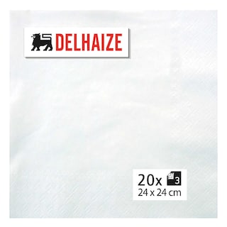 * | Serviettes | 3 plies | blanc | 24x24cm 