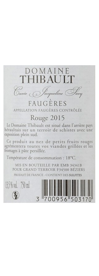 France - Frankrijk | Midi de la France - Faugères | Domaine Thibault Rouge 