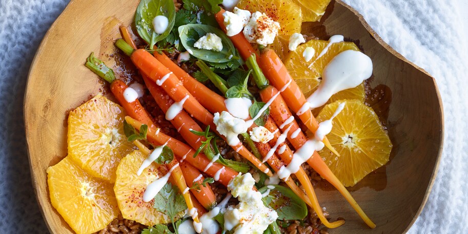 Salade d'épeautre aux carottes et à l'orange