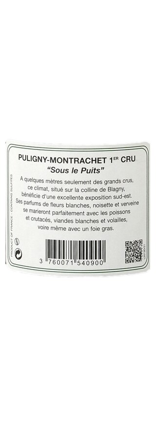 France - Bourgogne | Puligny Montrachet 1er cru | Sous le Puits 2012 blanc 