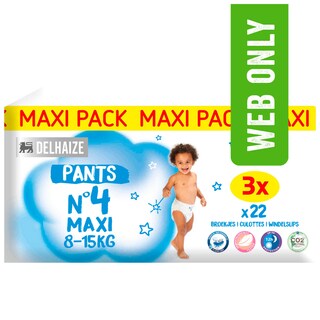 Delhaize | Eco | Luierbroekjes | Maat 4 | Tripack | Eco 3 x 22 st