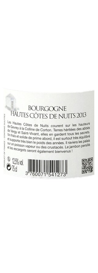 FR BOURGOGNE COTE DE NUITS | Hautes Côtes de Nuits AC | Hautes Côtes de Nuits 2013 Wit 